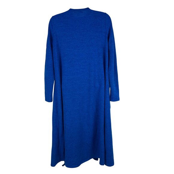 LuLaRoe Womens Long Open Cardigan Duster Sweater Blue Size Small Pockets - Picture 2 of 4